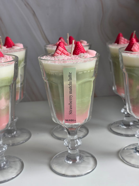 Strawberry matcha latte