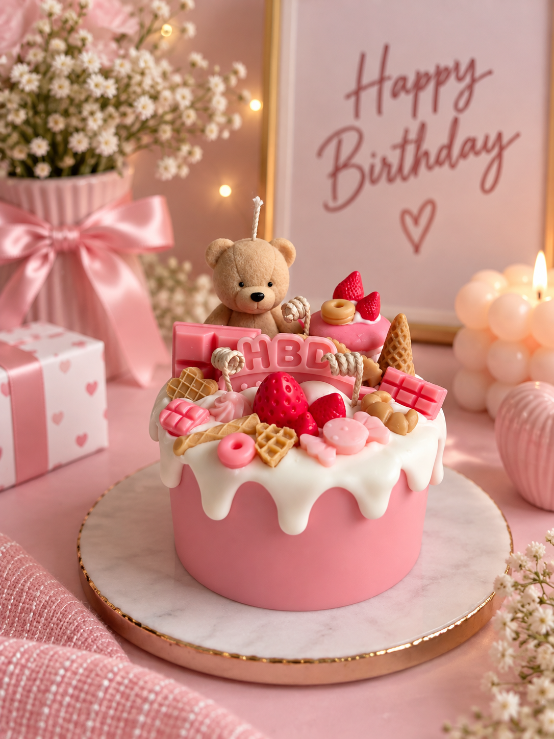 Birthday bear Cake Candle