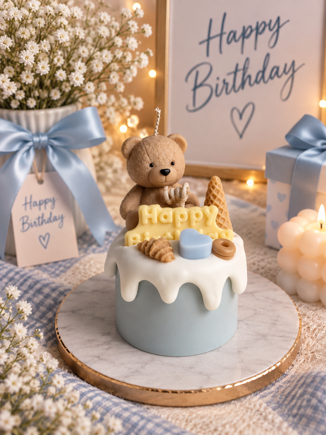 Birthday drip cake candle