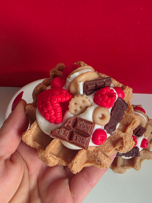 Berries chocolate waffle