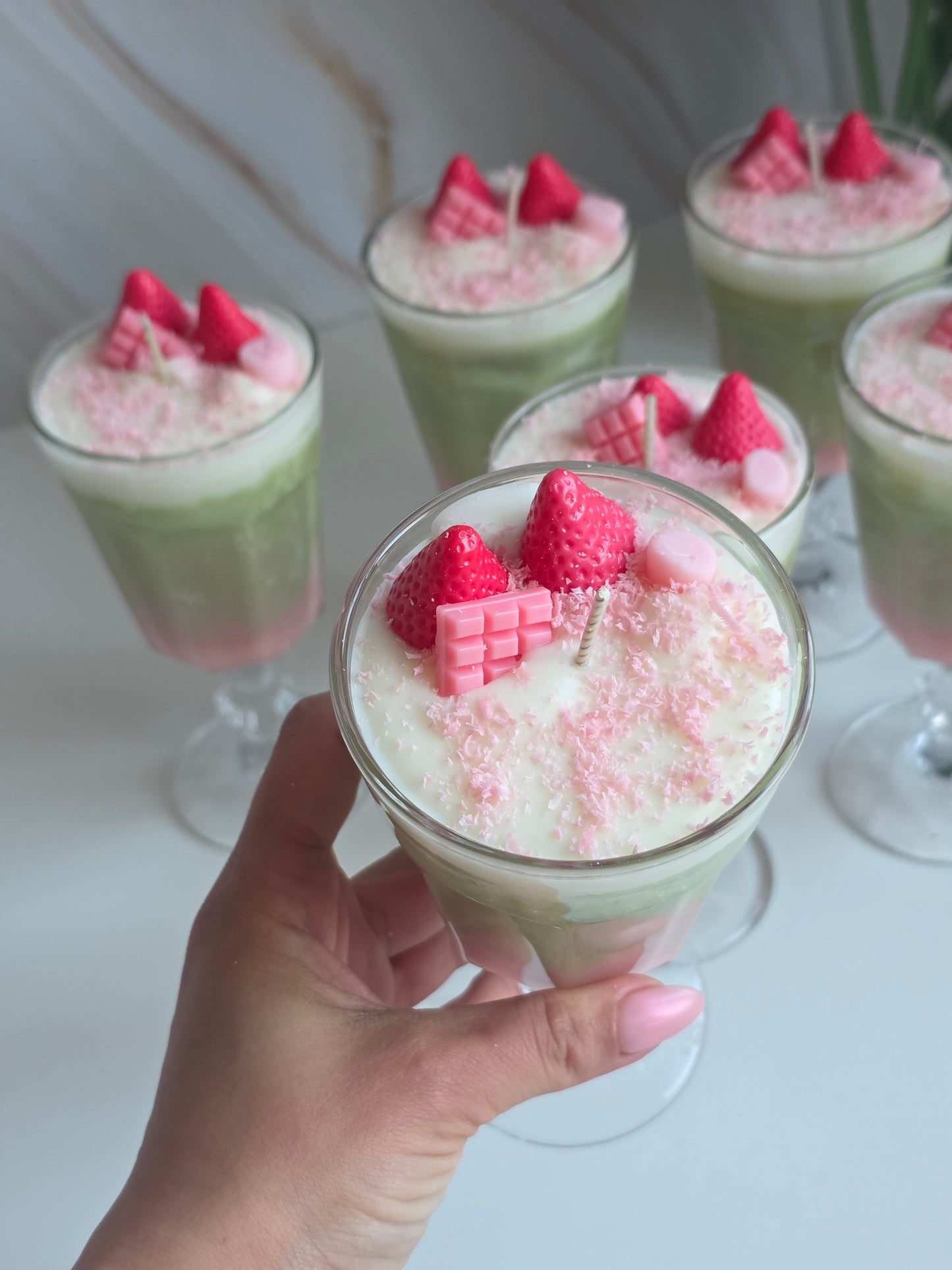 Strawberry matcha latte