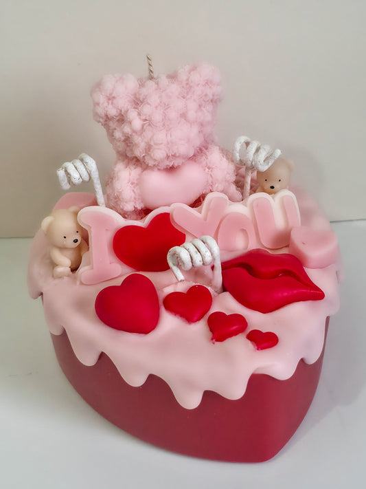 Valentine’s drip cake candle