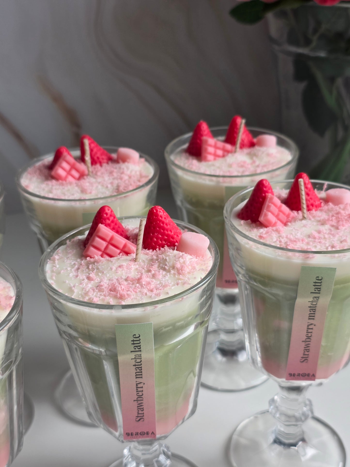 Strawberry matcha latte
