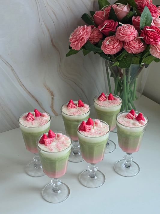 Strawberry matcha latte
