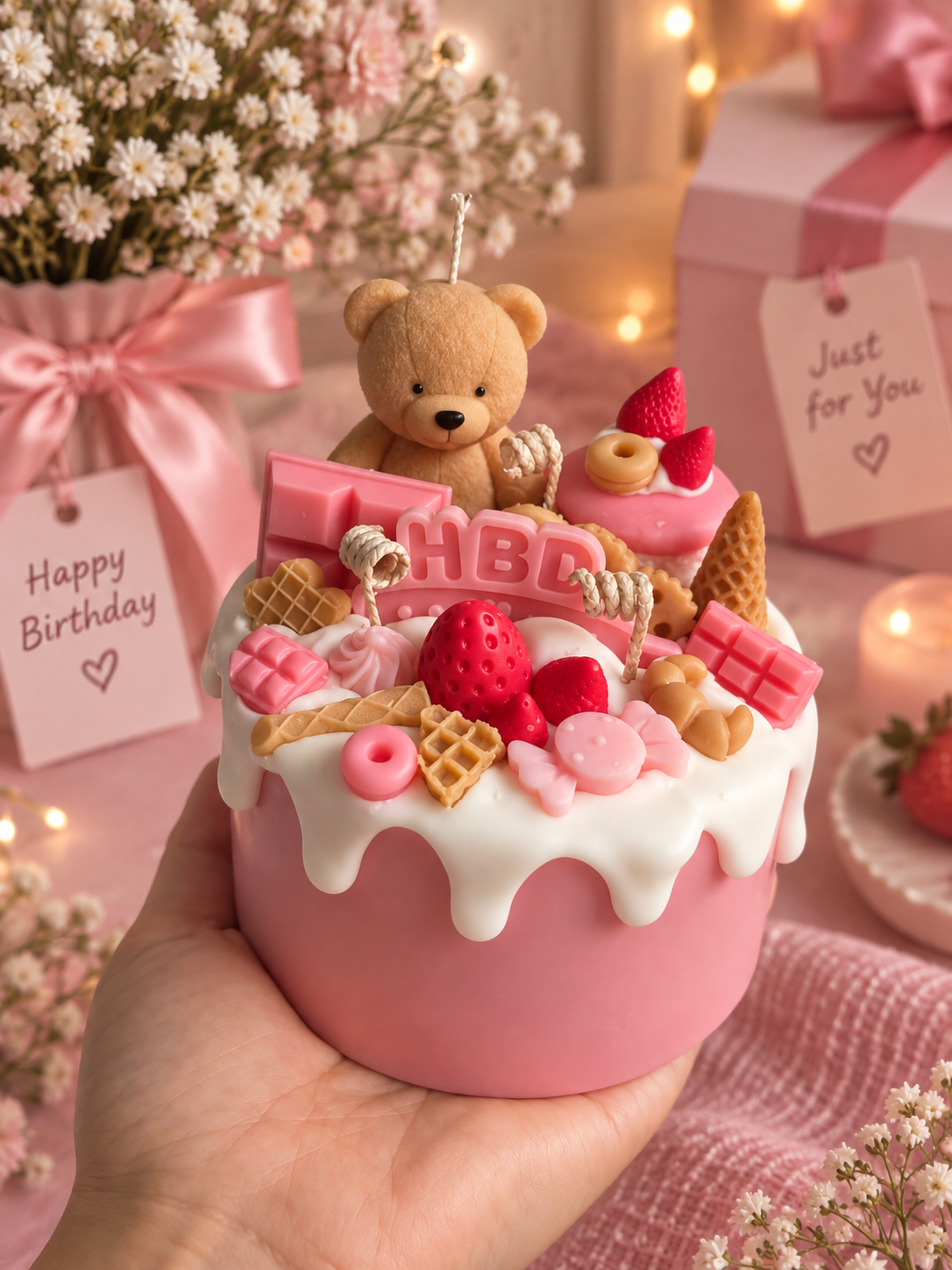 Birthday bear Cake Candle